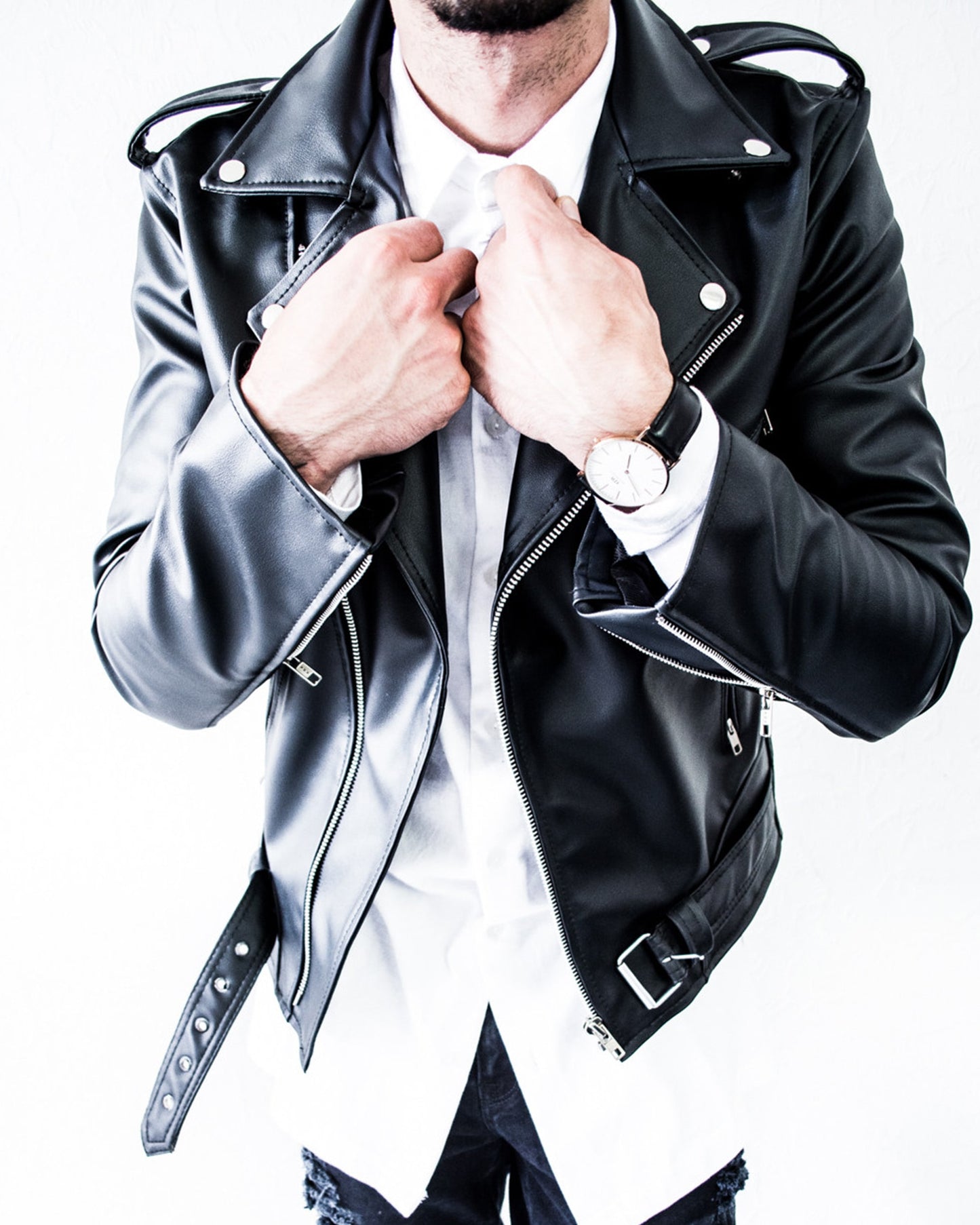 BIKER JACKET SILVER ZIPPER