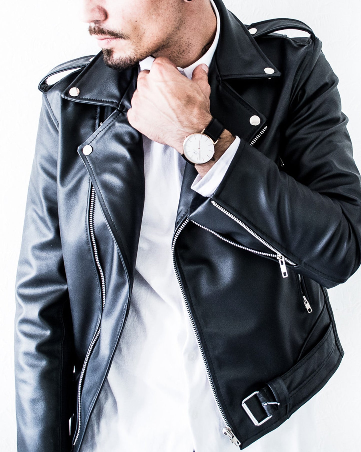 BIKER JACKET SILVER ZIPPER