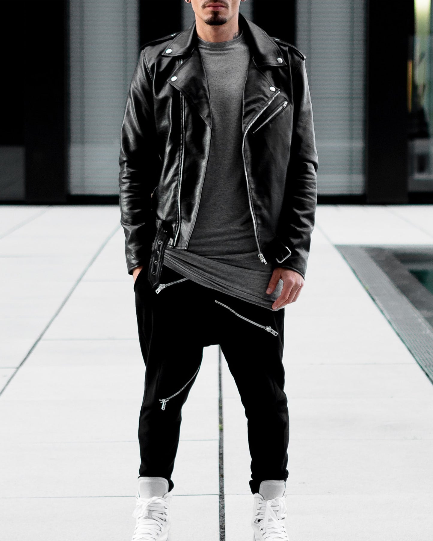 BIKER JACKET SILVER ZIPPER