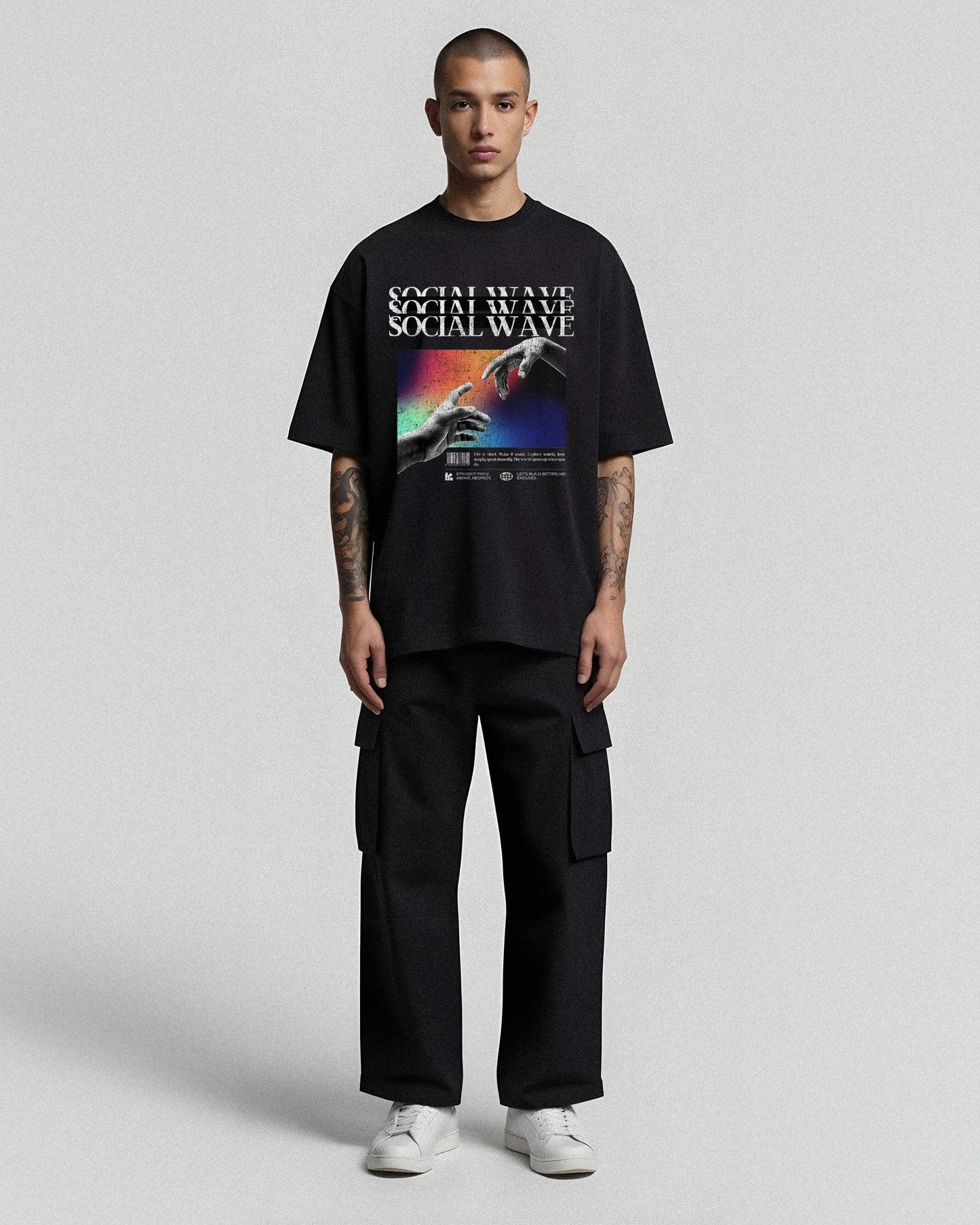 MarketPrint T-Shirt SOCIAL WAVE OVERSIZED T-SHIRT